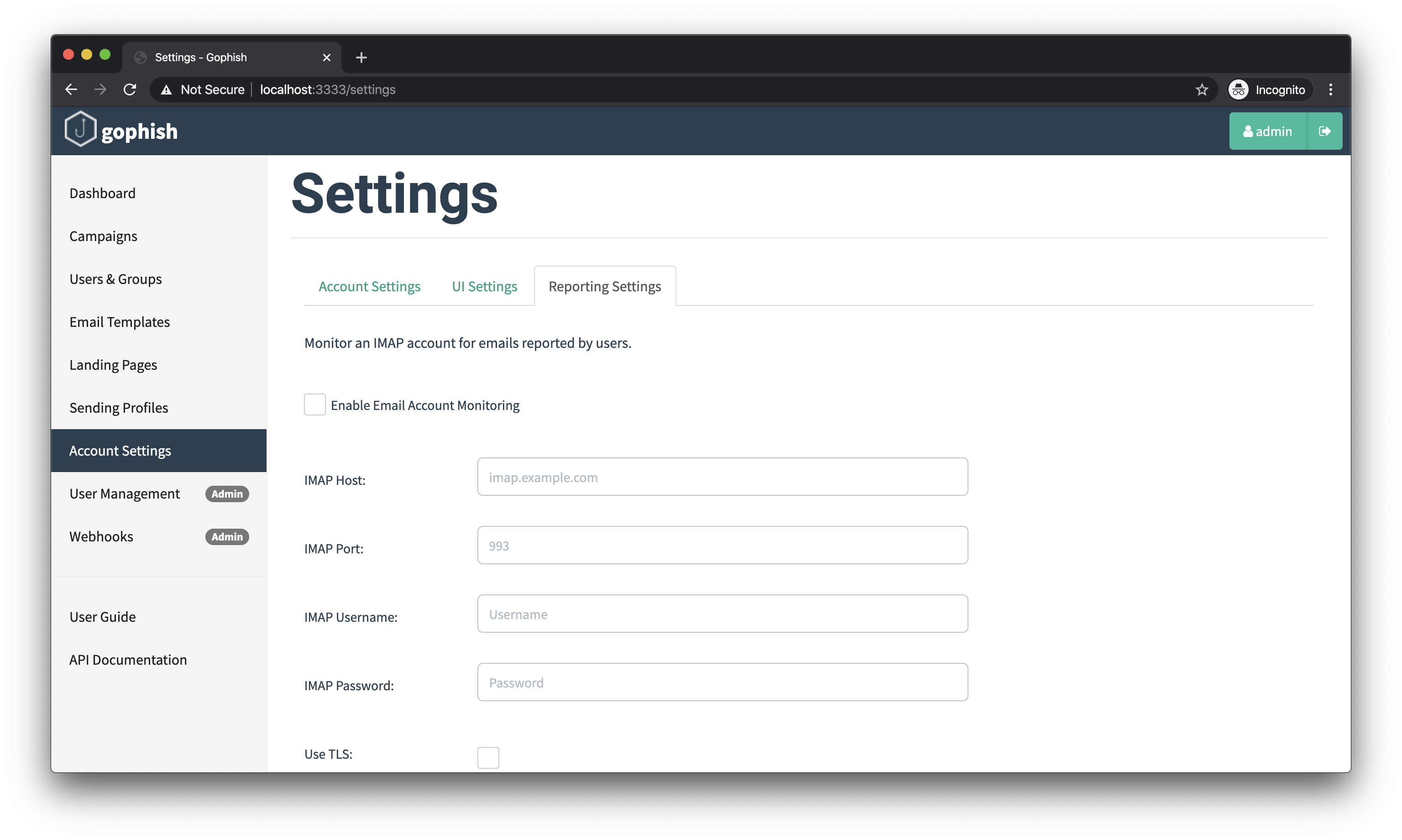 IMAP Configuration Settings