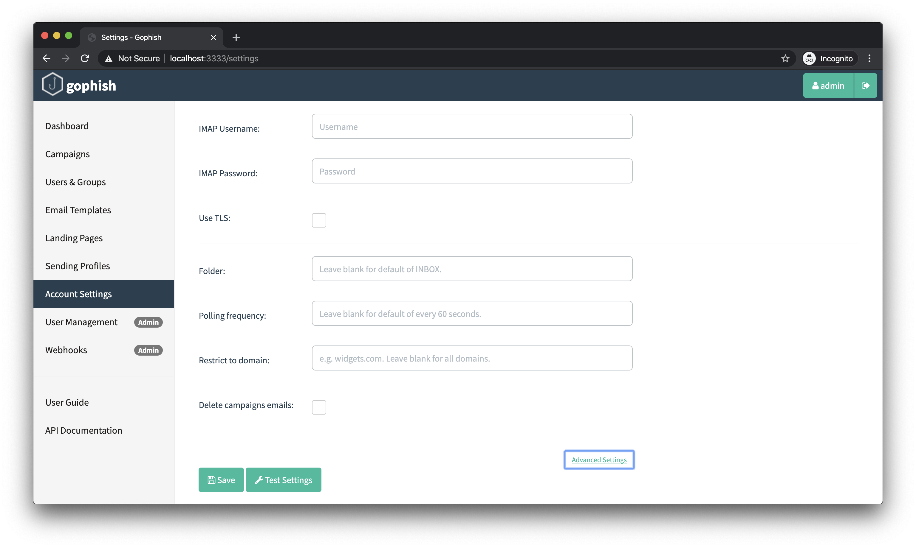 Advanced IMAP Settings